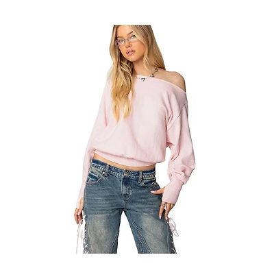 Edikted Womens Off Shoulder Oversized Sweater