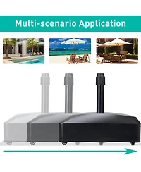 Aoodor Patio Umbrella Base With Wheels, Heavy Duty Fillable Market Stand For Patios, Poolside, Garden 4 2 Locks And Adjustable K