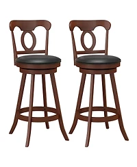 Set of 2 Bar Stools 30'' Swivel Bar Height Chairs with Footrest for Kitchen Pub