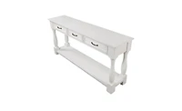 Slickblue 63inch Long Wood Console Table with 3 Drawers and 1 Bottom Shelf for Entryway Hallway Easy Assembly Extra-thick Sofa Table