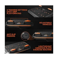 Squatz Vibration Plate Exercise Machine Set With Resistance Bands, Pilates Rods, and Fitness Mat