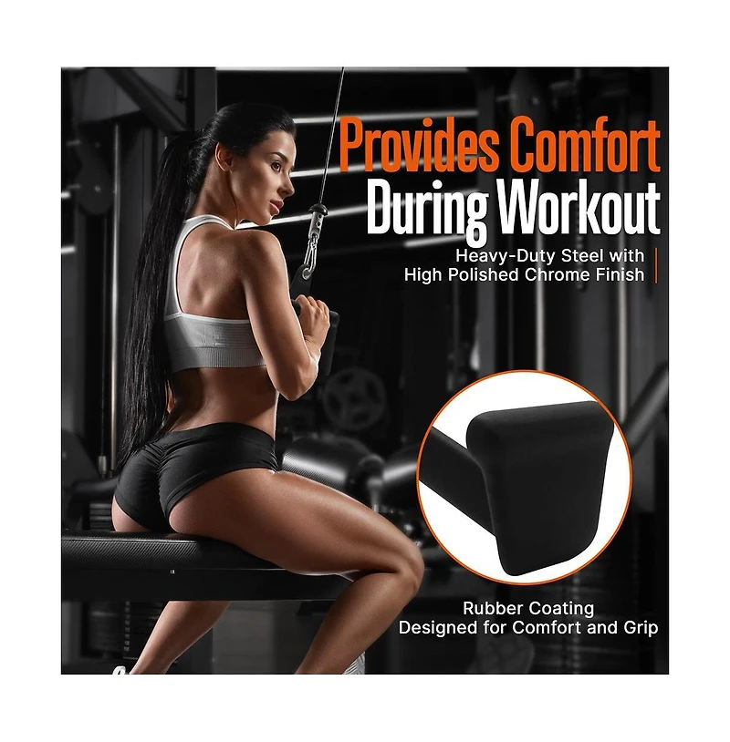 Squatz 5-Piece Lat Pulldown Cable Attachment Set for Weight Machines