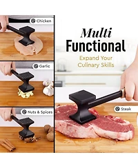 Metal Meat Tenderizer Hammer - Dual-Sided Meat Mallet Tenderizer With Comfort-Grip Handle