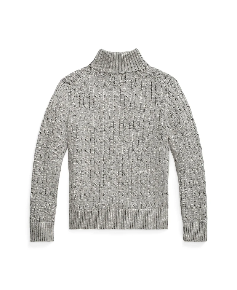 Polo Ralph Lauren Big Boys Cable-Knit Cotton Quarter-Zip Sweater