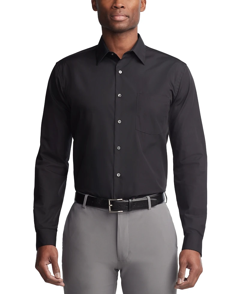 Van Heusen Men's Regular Fit Point Collar Poplin Dress Shirt