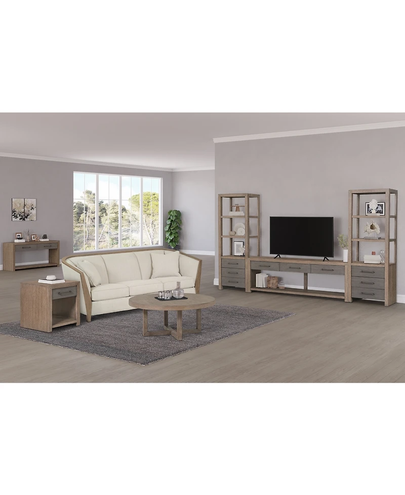 Portmore 80" Wood 3PC Tv Console Set (80"Console, 2 Piers)