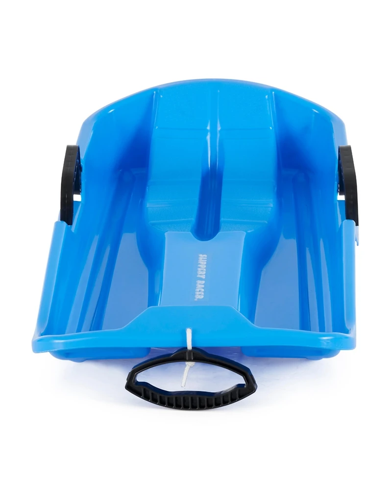 Slippery Racer Downhill Thunder Kids Toddler Plastic Toboggan Snow Sled, Blue