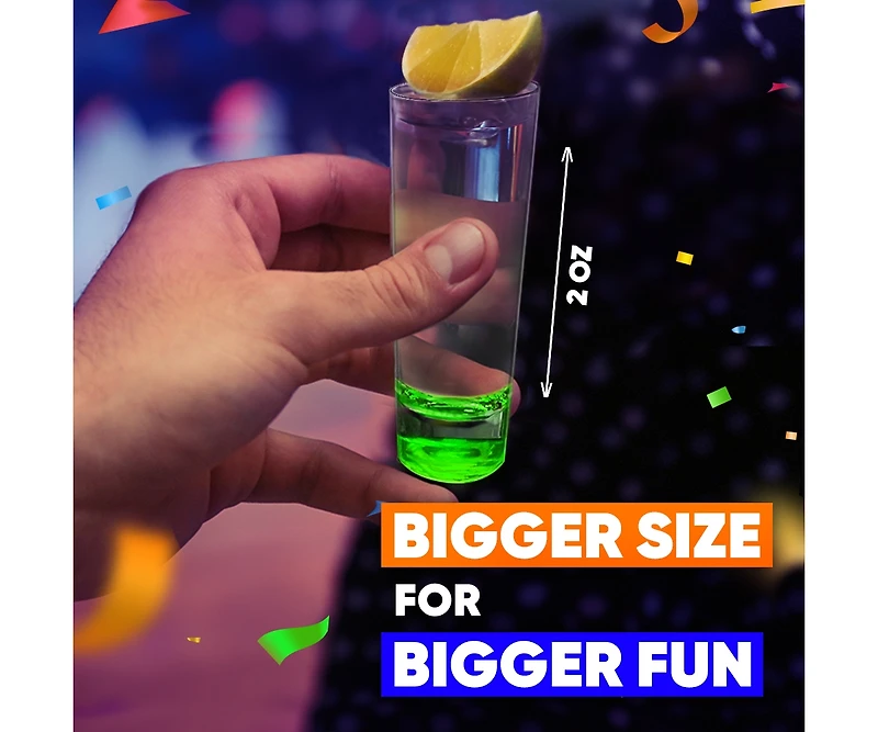 Unbreakable Tall Shot Glasses Set of 6 (2oz) - Stronger Than Glass (250x) & Acrylic (25x)
