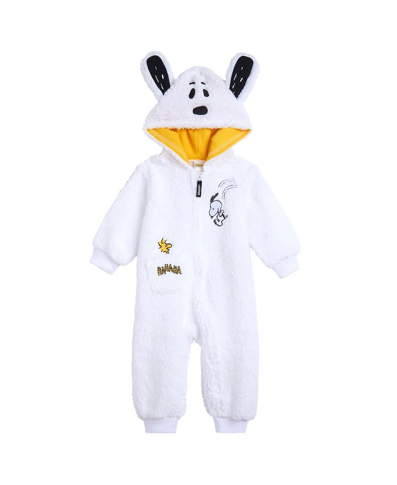 Peanuts Baby Boys Cozy Sherpa Zip Up Cosplay Coverall
