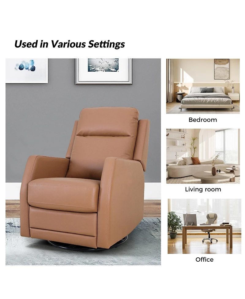 Hulala Home Donat Faux Leather Swivel Recliner