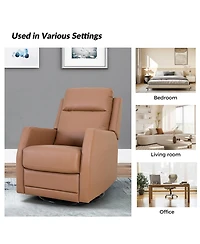Hulala Home Donat Faux Leather Swivel Recliner