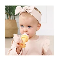Smily Mia Freezable Ice Cream Baby Teether Toy for Infants 3-18 Months, Used to Soothe Teething Pain - Peach Pink