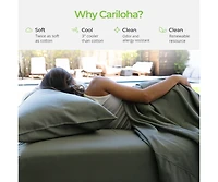 Cariloha Classic 2-Piece Twill Pillowcase Set | Tahitian Breeze Standard Viscose Material Allergy Resistant, Thermal-Regulating & Extra soft