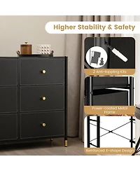 Drawer Fabric Dresser Tower Wide Chest of Drawers Storage Organizer Bedroom