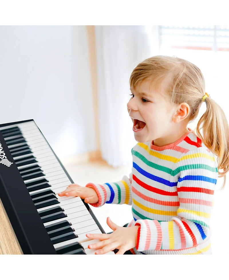 Gymax 61 Key Full Size Folding Piano Semi-Weighted Keyboard Midi Wireless Connection