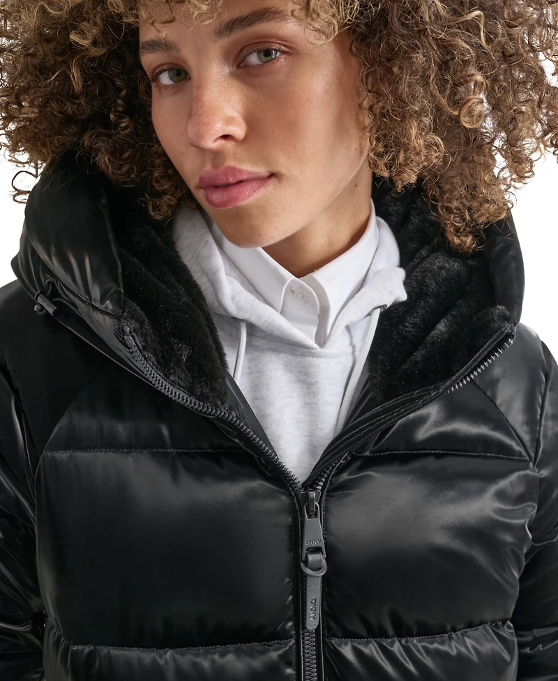 Dkny Women's Shine Hooded Anorak Puffer Coat