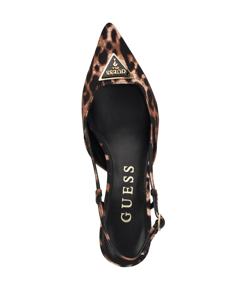 Guess Women's Jesson Logo Slingback Kitten Heel Pumps