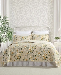 Laura Ashley Roses Reversible -Pc. Quilt Set