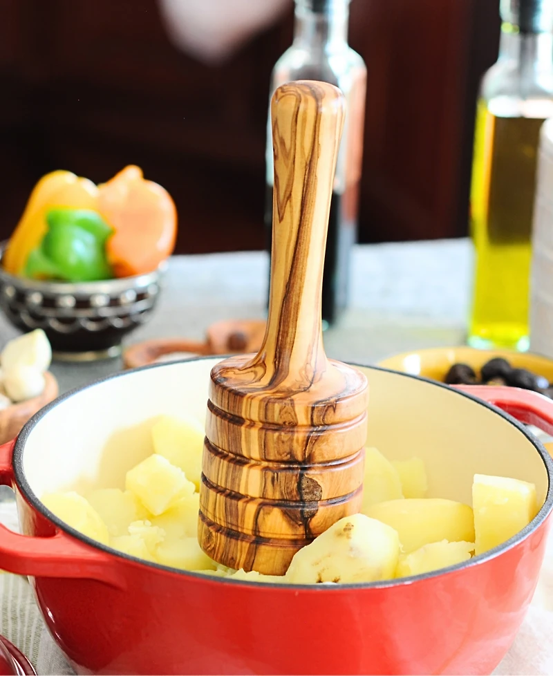 BeldiNest Olive Wood Potato Masher