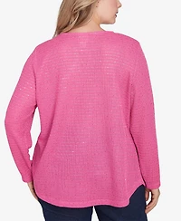Ruby Rd. Plus Diamond Detail Sequin Knit Top