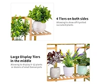 Unho Garden Potted Flower Plant Stand 9 Tier Wood Corner Display Shelf Shelving Rack