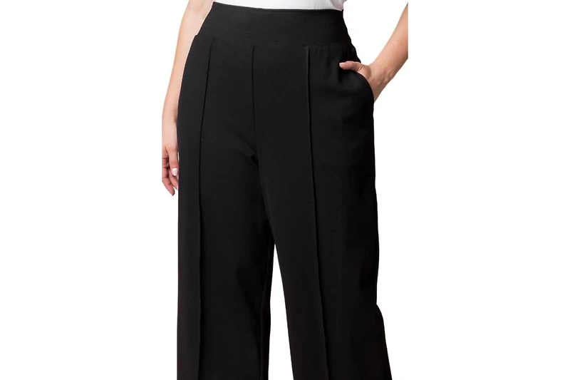 Kiyonna Women's Plus Polished Ponte Wide Leg Pants