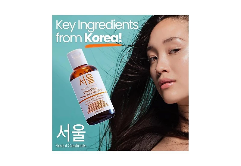 Seoul Ceuticals Korean Skin Care Cleanser Ultra Glow Turmeric Face Wash K Beauty Skincare
