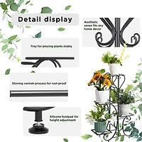 Unho 4 Tier Plant Stand Outdoor Garden Metal Flower Display Rack Shelf Home Decor