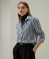 Lilysilk Women's The Amalfi Stripe Silk Shirt