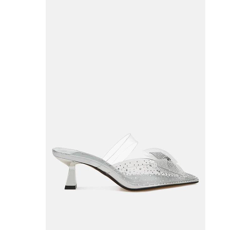 Freja Embellished Bow Kitten Heels