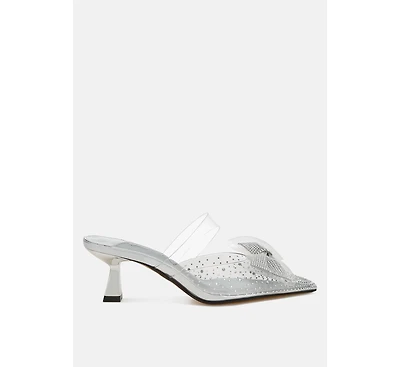 Freja Embellished Bow Kitten Heels