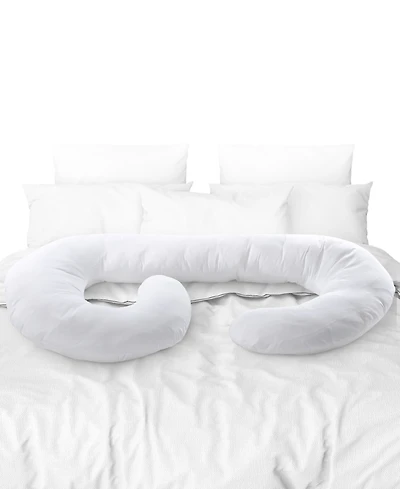 Cheer Collection Natural Kapok J Shape Pillow, 52" x 28"