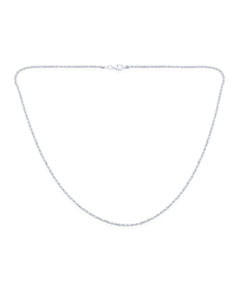 Bling Jewelry 040 Gauge .925 Sterling Silver Rope Chain Necklace 16 18 20 24 Inch