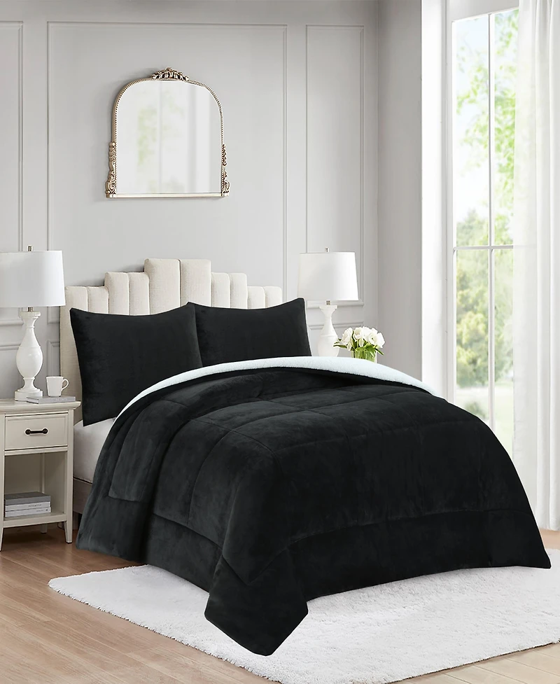 MarCielo 3 Piece Soft Micromink Fluffy Ultra Cozy Sherpa Comforter Set King