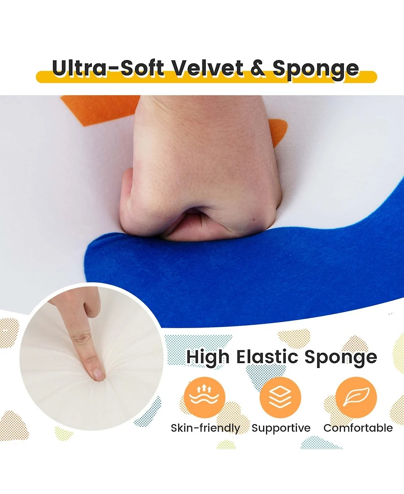 Kids Sofa Chair Foam Filled Armchair Dinosaur Toddler Couch with Cover & Pillow