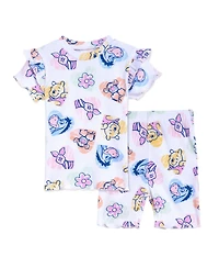 Winnie the Pooh Baby Girls Minnie Mouse Lilo & Stitch Peplum T-Shirt and Bike Shorts Outfit Set Newborn to