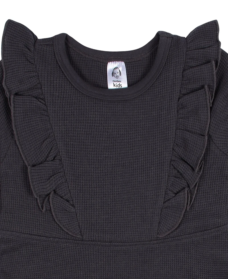 Gerber Toddler Girls Long Sleeve Ruffle Dress