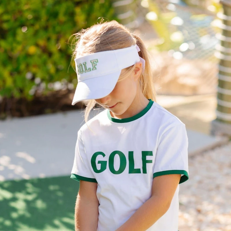 Bits & Bows Girls Girls Golf Bow Visor in White
