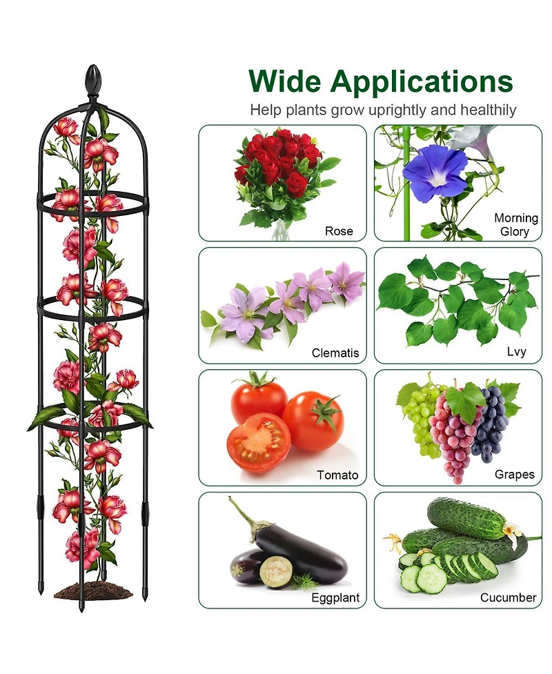 Slickblue 2-Pack Garden Obelisk Trellis Rustproof Tower for Climbing Plants, Flowers & Vegetable Support