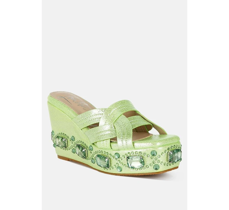 Blistronic Chunky Diamante & Rhinestone Cut-Out Sandals