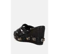 Blistronic Chunky Diamante & Rhinestone Cut-Out Sandals