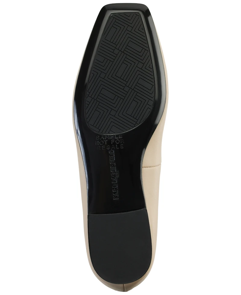 Karl Lagerfeld Paris Women's Zyvia Logo Ankle Strap Flats