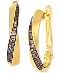 Le Vian Chocolatier Chocolate Diamond Hoop Earrings (1/4 ct. t.w.) in 14k Honey Gold