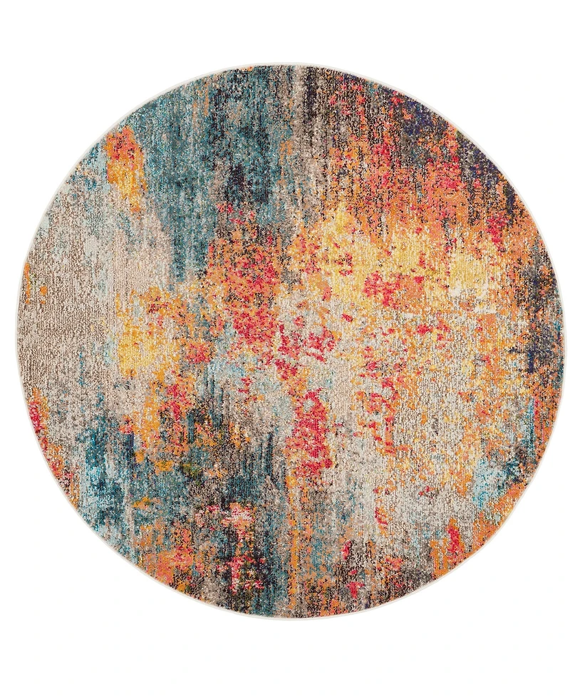 Nourison Home Celestial CES15 5'3"x5'3" Round Area Rug