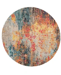 Nourison Home Celestial CES15 5'3"x5'3" Round Area Rug