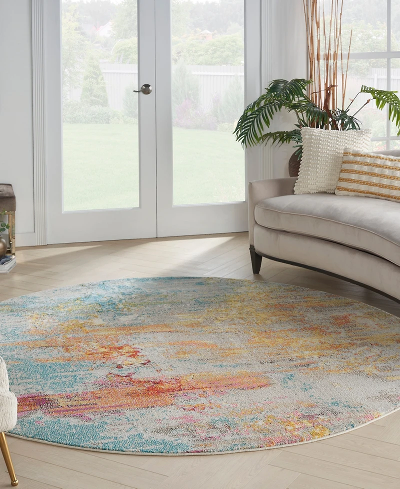 Nourison Home Celestial CES02 7'10"x7'10" Round Area Rug