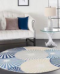 Nourison Home Grafix GRF20 5'3"x5'3" Round Area Rug