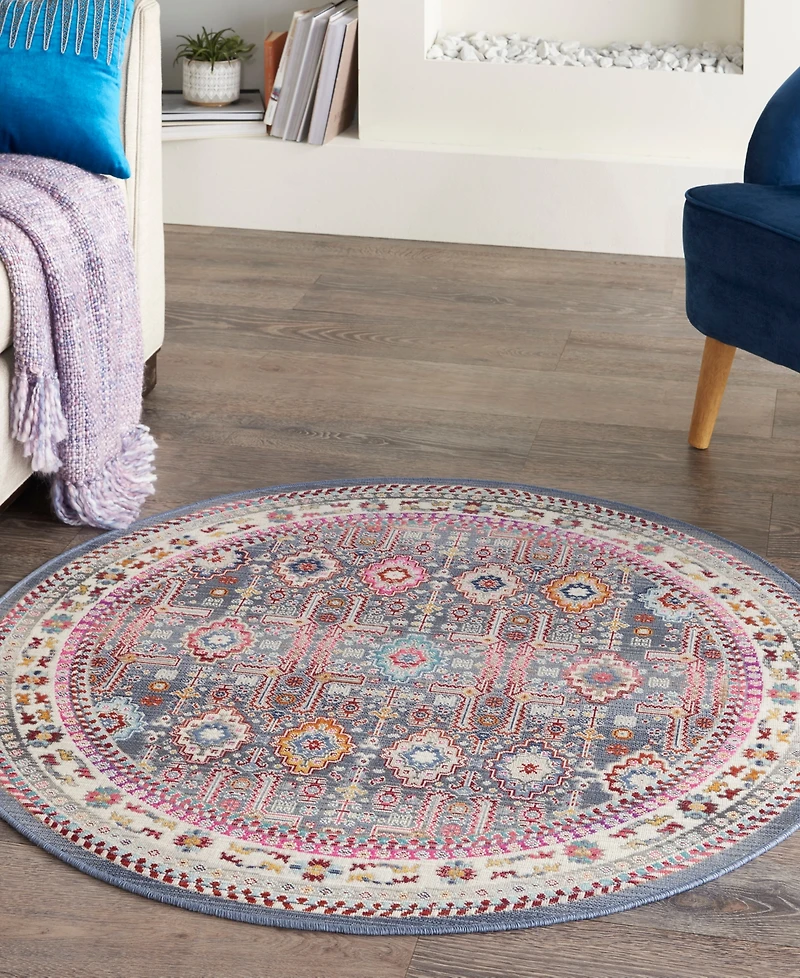 Nourison Home Vintage Kashan VKA05 4'x4' Round Area Rug