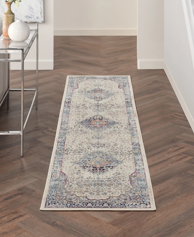 Nourison Home Vintage Kashan VKA07 2'4"x8' Runner Area Rug