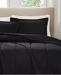 Brooklyn Loom Solid Cotton Percale -Pc. Comforter Set